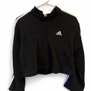 adidas cropped half zip sweatshirt